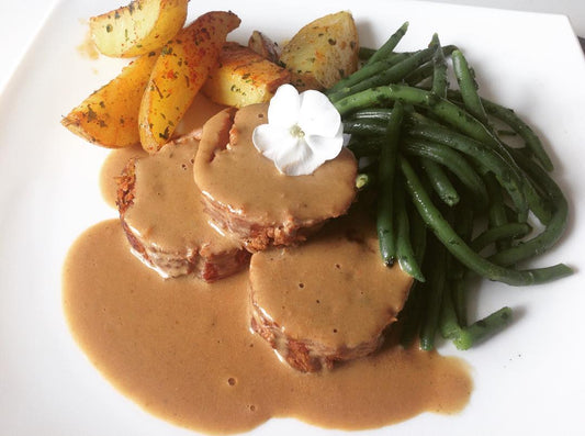 Filet Poulet escalope accompagne haricot et pomme de terre